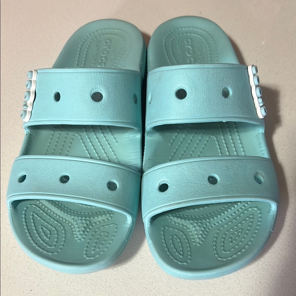 Womens Light Blue Crocs Sandals
